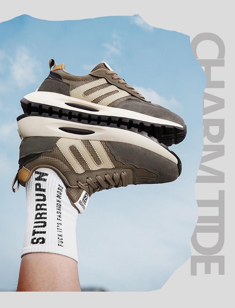 Forrest Gump Men's 2025 Spring Running & Casual Height-Boost Dad Shoes with Versatile Thick Sole