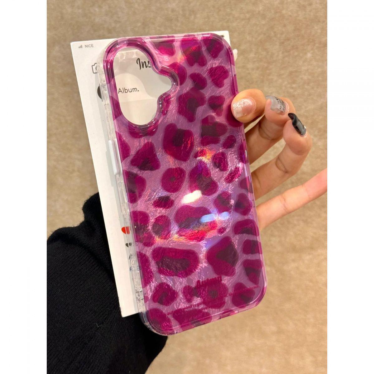 

Фиолетовый чехол с леопардовым принтом для iPhone 16 Pro Max & 15, женский защитный чехол OPPO Reno 10 5G