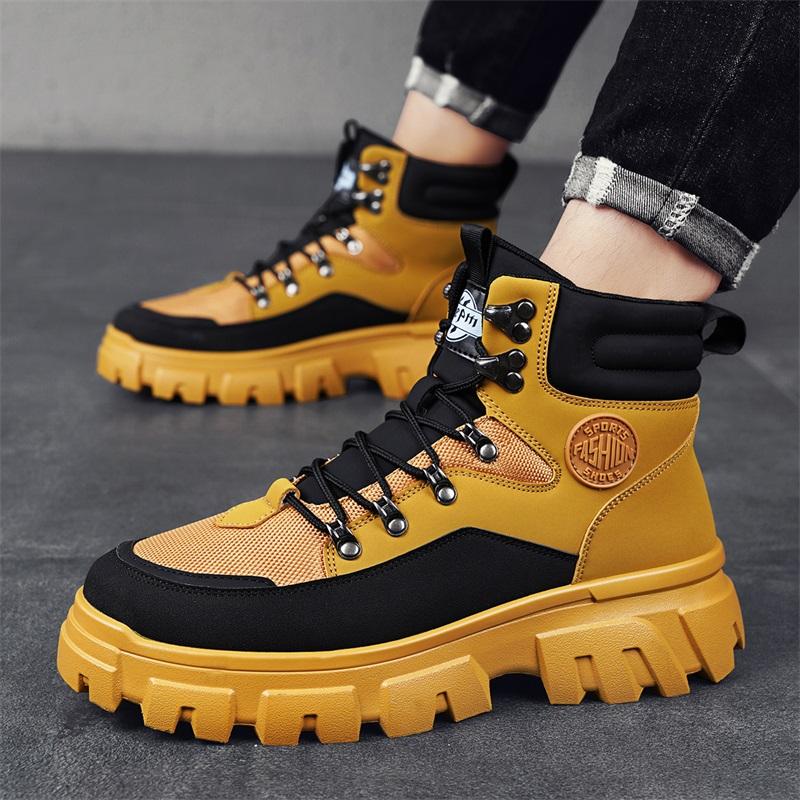 High Top Men's Outdoor Boots Comfortable Safety Men Workwear Tooling Boots Fashion Hiking Motorcycle Boots Man Desert Ankle Boot