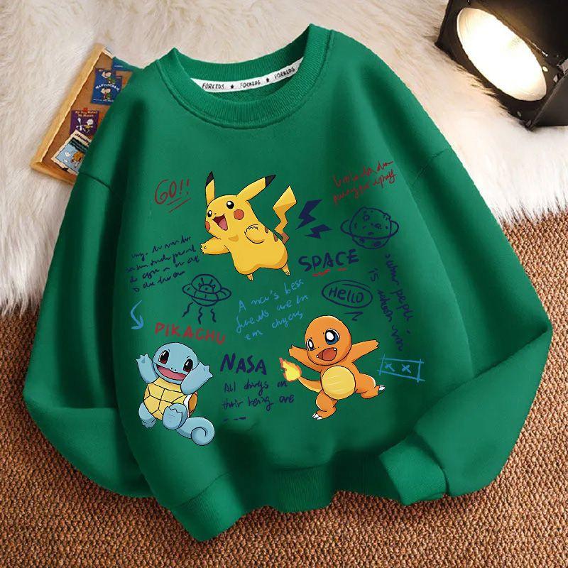 Children's Fashionable Pikachu Sweatshirts, Spring and Autumn Boys' and Girls' Casual Sweatshirts