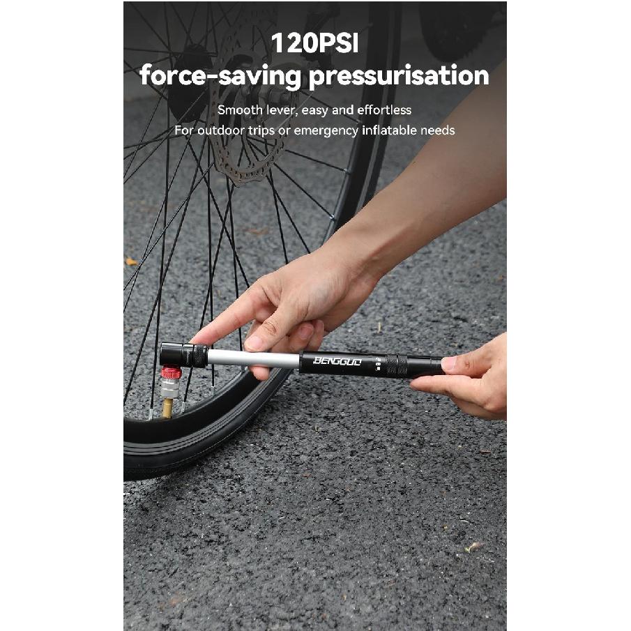 Bicycle Portable Mini Pump, Suitable for Both American and French Multifunctional Pumps