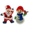 Yousheng Christmas Ornaments 2D Acrylic Snowman Santa Claus Hanging Ornament with Stitching Texture for Winter Holiday Tree Decor