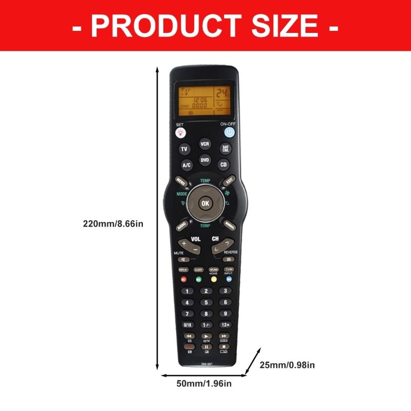 Ergonomic Design Universal Remote Control RM-991 With Intuitive Button Layout For Most Ages Simple Operation