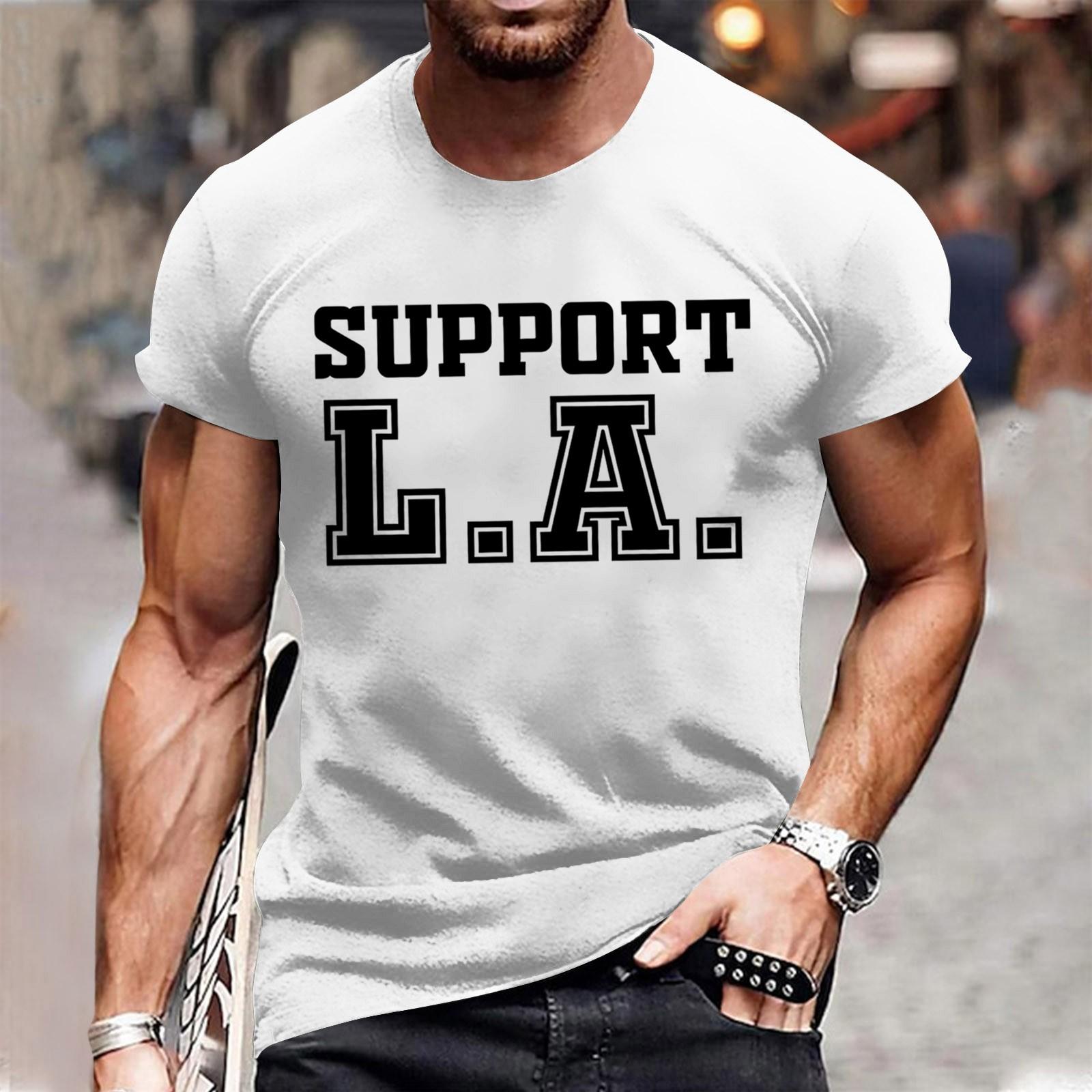 

Мужская модная футболка, уличная повседневная одежда с коротким рукавом L белый