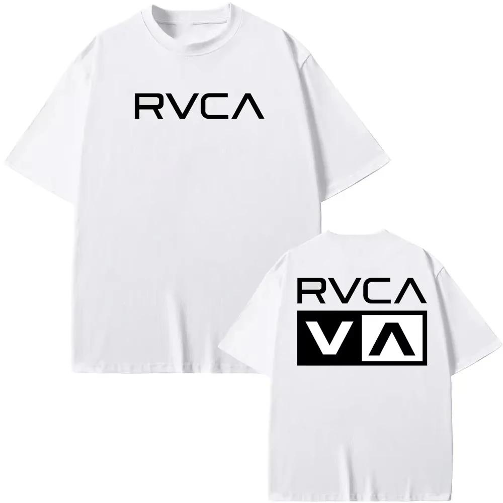 RVCA T Shirt Black Tee Summer Cotton Tshirt Summer Short Sleeve Fashion Men Women Design Brand Tshirt Top Streetwear Clothes