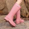 Winter velvet cover thermal rubber shoes women's seaside rain shoes fashion high tube cm platform rain boots exquisite women's water shoes