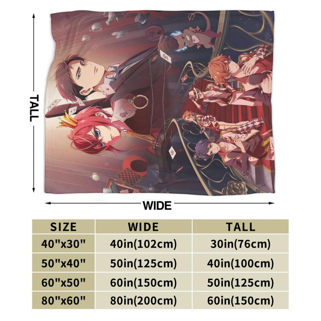 Twisted Wonderland Yuu Grim Blanket TWST Rhythm Game Flannel Throw Blanket Airplane Travel Printed Ultra-Soft Warm Portable