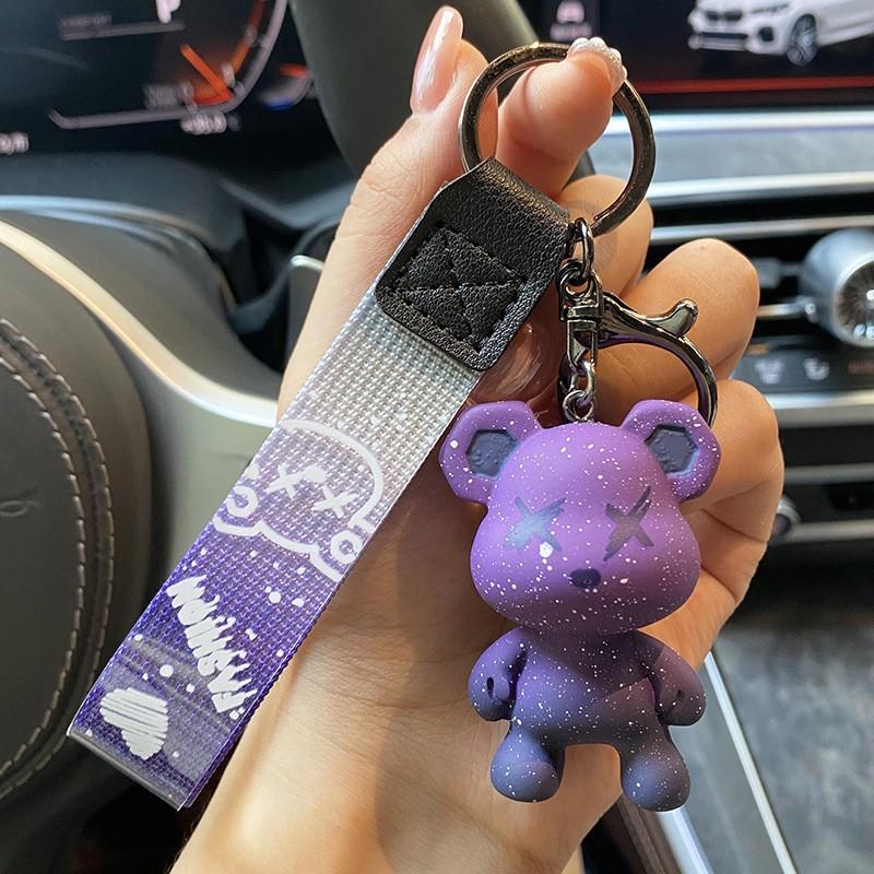

Gradual Change Chameleon Bear Keychain Creative High-End Cartoon Couple Car Key Chain Bag Pendant Small Gift Batch