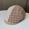 Spring and autumn men's and women's versatile casual cap British style newsboy beret retro splicing plaid forward hat