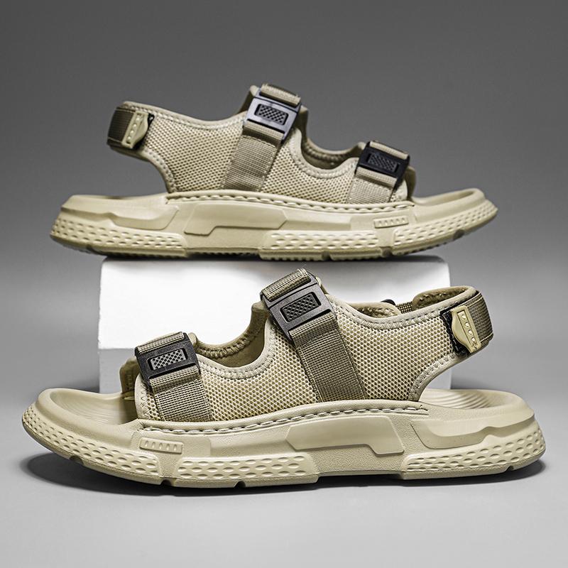 Sommer rutschfeste EVA-Sohle Riemen Bequem Herren Sportsandalen Outdoor Strand Leicht Atmungsaktiv Schnelltrocknend 42/43 khaki