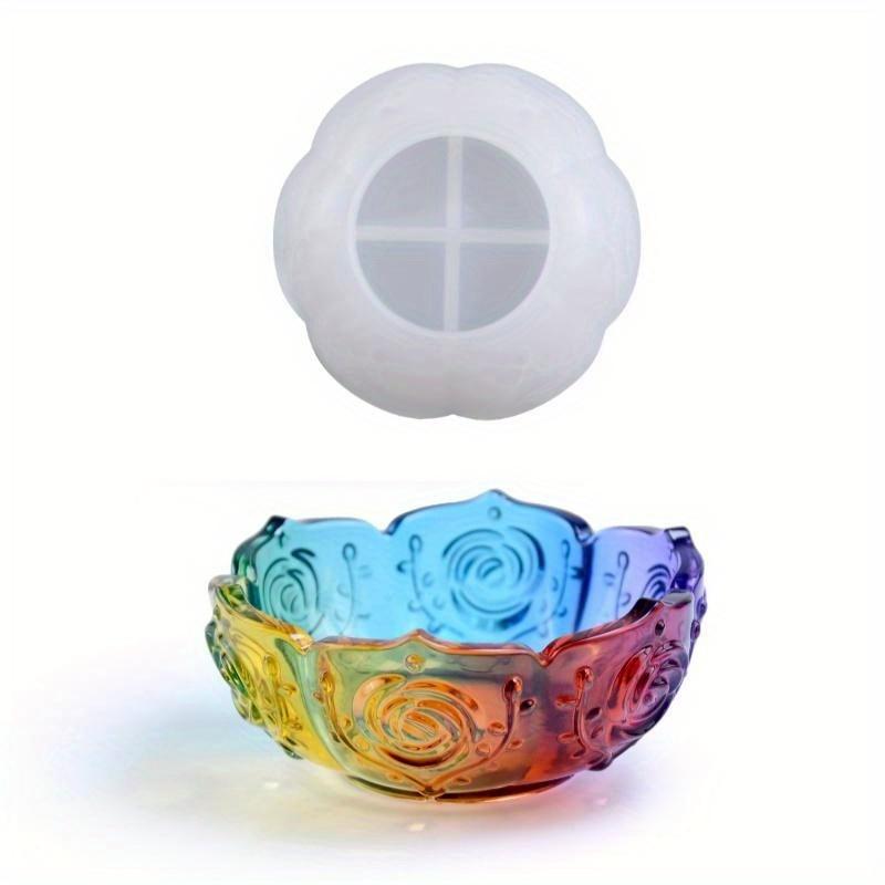 Diy Crystal Drop Glue Epoxidová pryskyřice Rose Lotus Skladovací miska Zrcadlo Silikonová forma