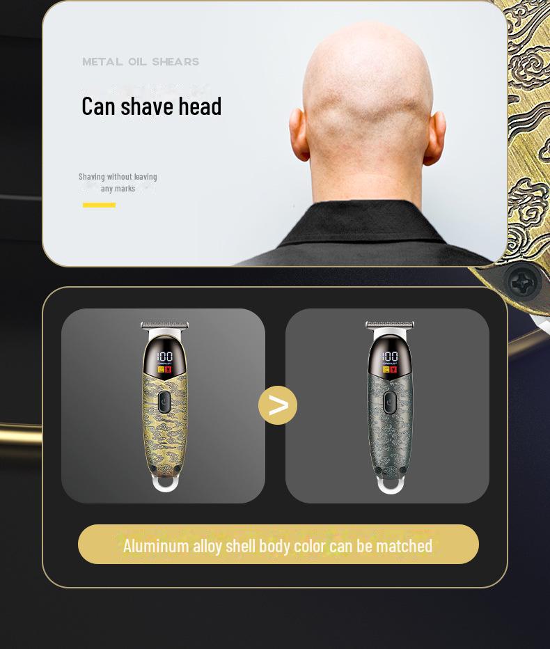 Men's Mini Electric Hair Clipper with Digital Display for Salon-Quality Shaving and Trimming