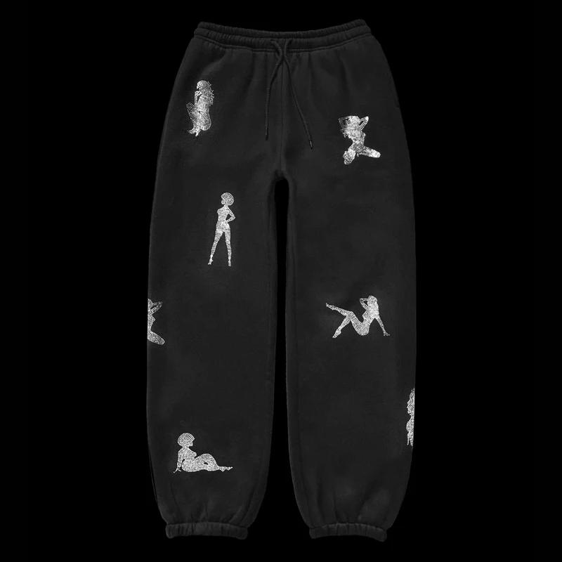 

Y2K Модный уличный стиль Персонализированные повседневные свободные брюки M чёрный