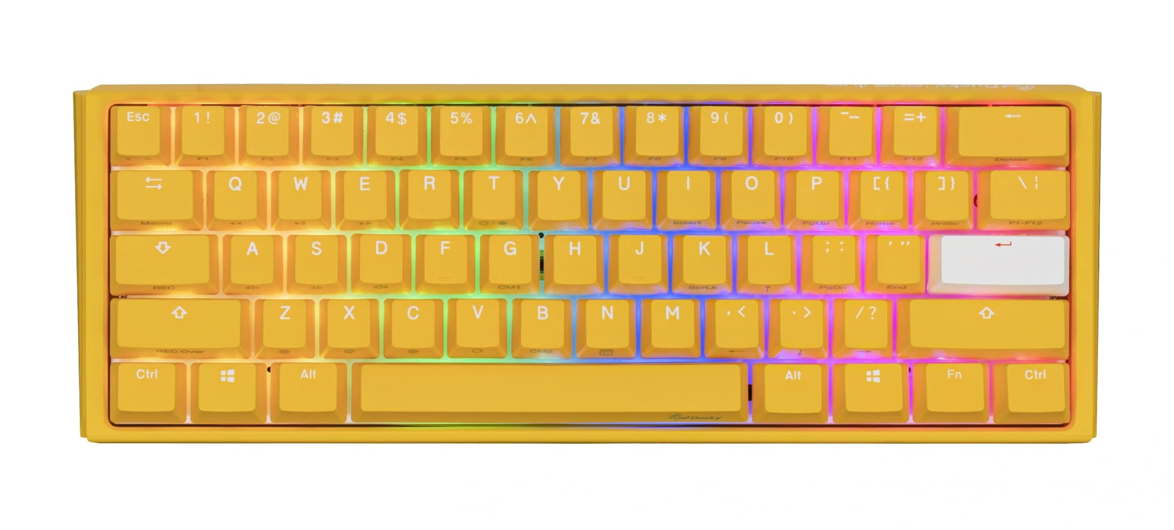 thumbnail image 2 of Ducky One Mini Daybreak Wired Mechanical Keyboard, Cherry MX Blue Switch Quack 60 Hotswap Rgb Pbt Keycap Usb 2 0 Interface English Arabic Layout Blue Yellow Dkon2161st Carpddbbhhc1 2 of 13