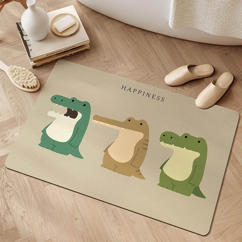 

Мультфильм Динозавр Ванная Впитывающий Диатомовая Грязь Напольный Коврик Ins Wind Ванная Туалет Коврик Бытовой Прямоугольный Коврик 30 * 40cm