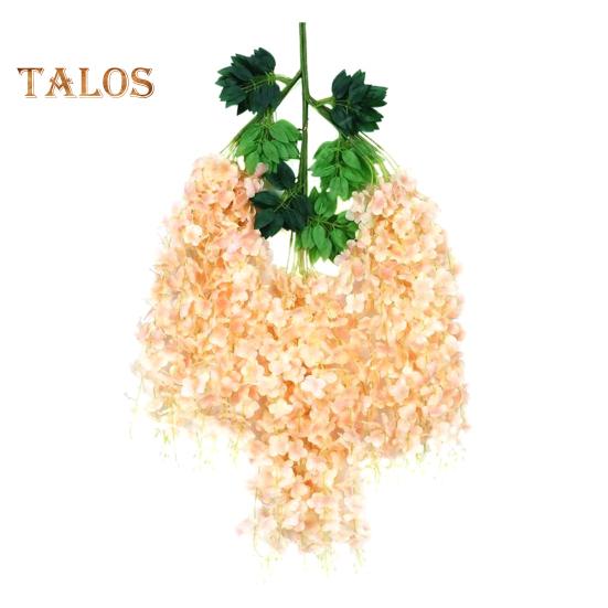 

12 шт. искусственных цветов глицинии, устойчивых к ультрафиолетовому излучению, искусственные цветы глицинии, подвесные искусственные цветы, виноградная лоза для патио, вечеринки, украшения для дома и интерьера шампанского