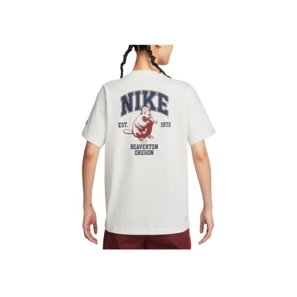 Nike Sportswear Vintage Loose Fashion Versatile Short Sleeve T-Shirt Women Tops White IH0826133