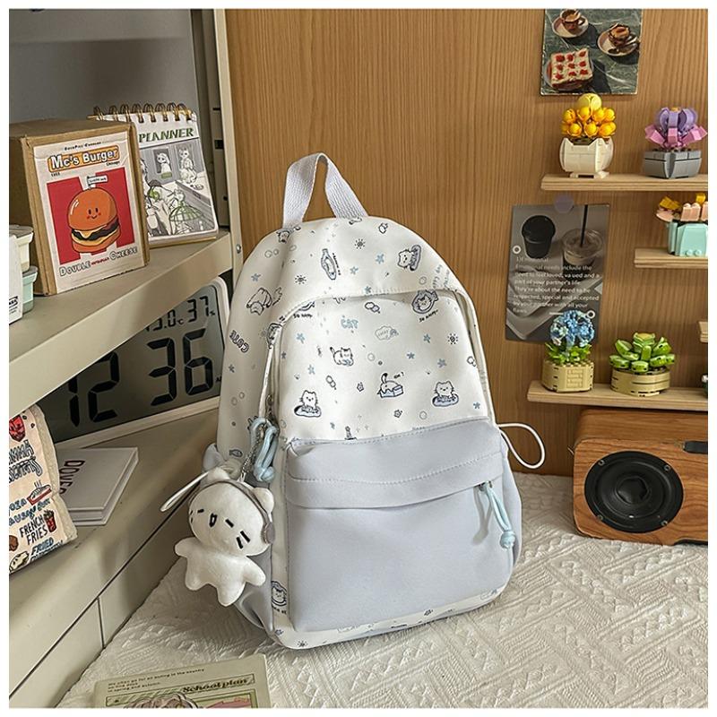 Korean version ins cute cartoon cat backpack female large capacity cute graffiti student schoolbag sweet versatile backpack
