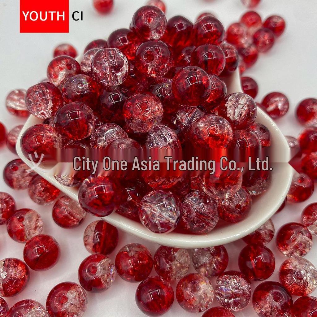 Koraliki z kryształowego szkła z glazurą crackle ice do samodzielnego tworzenia bransoletek i projektów przekładek