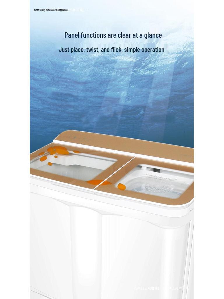 Dual Tub Semi-Automatic Washing Machine, 10kg Large Capacity for Dorms & Rentals