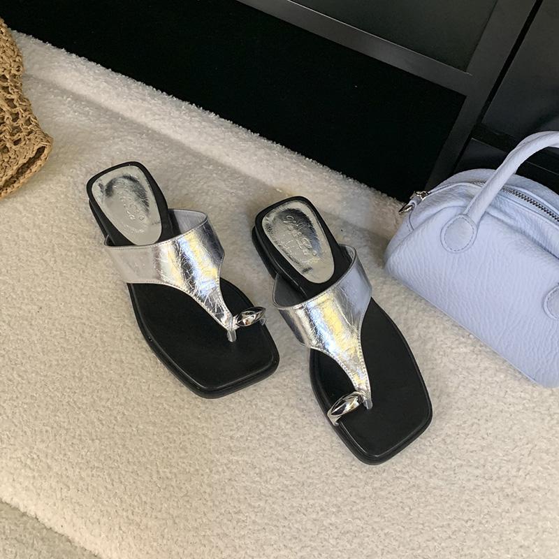 

Summer Wedges Heel Flip Flop Concise Outdoor Clip Toe Women Slippers Ladies Beach Vacation Slides 35