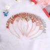Christmas Gift New Year Headdress Alloy Letter Female Jewelry Korean Style Hair Hoop Merry Christmas Headband Rhinestone Crown