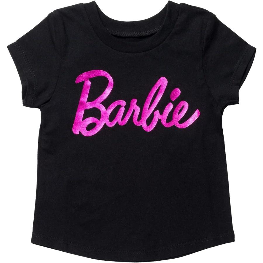 

Модная кофта-пуловер с графическим принтом Barbie для маленьких девочек, Черно-розовая, 4T S чёрный