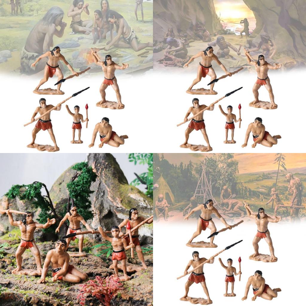 Vibrant Educational Primitive People Figurine Set For Creative Play And Learning