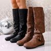 Plus Size Shoes for Women 36-43 Autumn Spring 2026 Women Round Toe Comfortable Platform Non-slip Mid-calf Boots Women Shoes