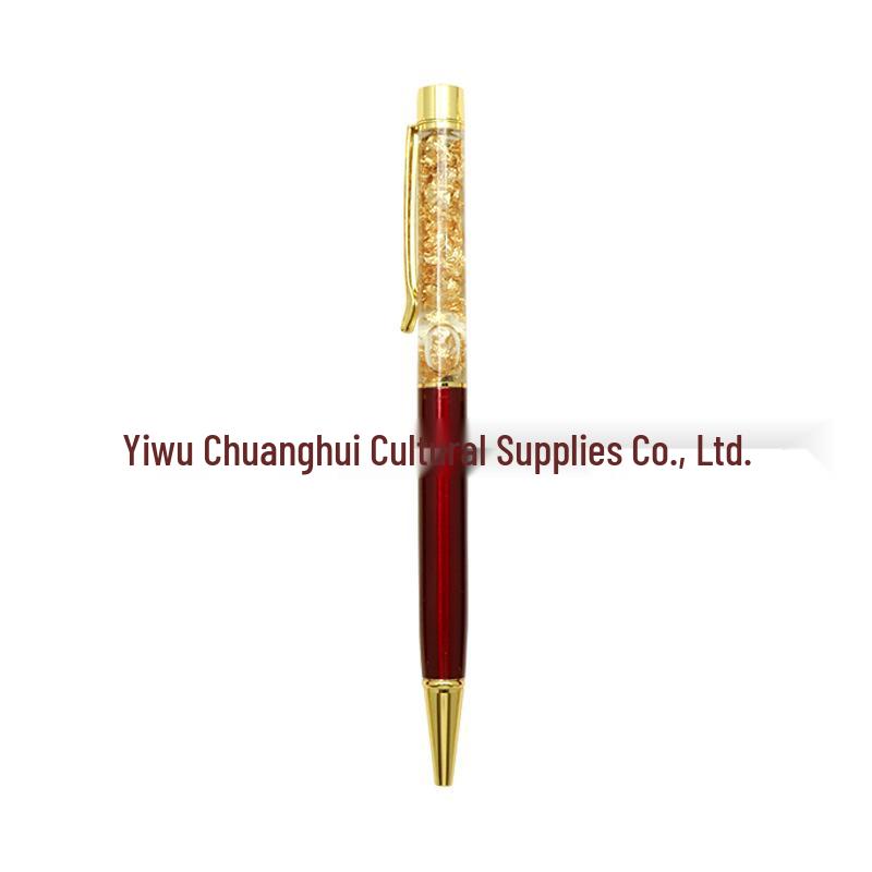 Gold Crystal Foil Metal Ballpoint Pen - Signature & Gift Pen with Laser Engraving