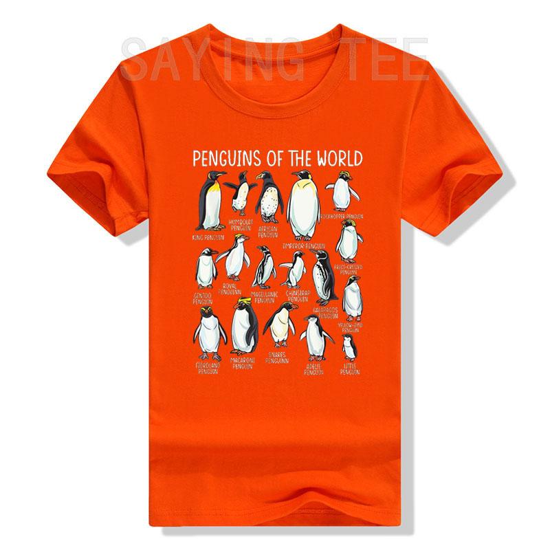 Penguins of The World Zookeeper Sea Animal Penguin Lovers T-Shirt Types of Penguins Graphic Tee Tops Marine Biologists Clothes