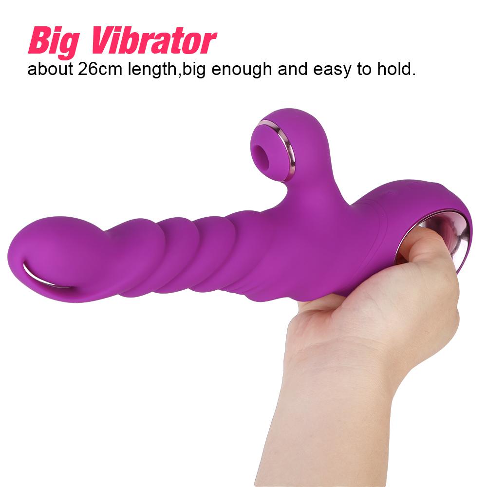 7 Režimů 3 Rychlosti Automatické Protahování Hřátí Velký Sací Vibrátor Sexuální Hračky pro Ženy Stimulátor Klitorisu Vaginální Stimulátor
