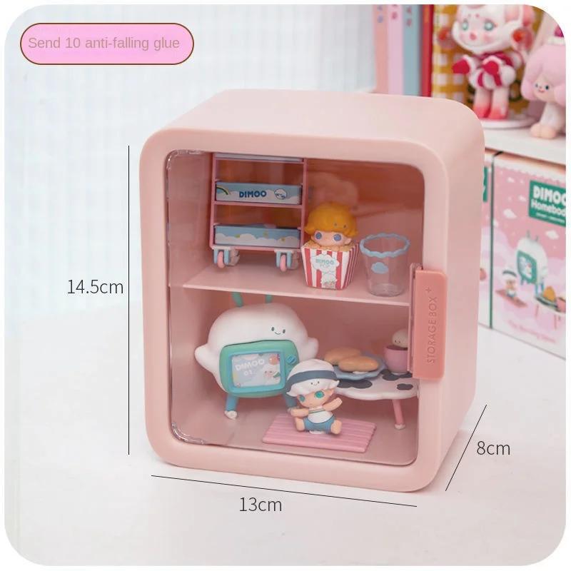 1 Stück Blindbox-Aufbewahrungsbox, handgefertigte Displaybox, Ornamente, transparente Bausteine, staubdichtes Regal, Rahmen, Schrankbox