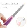Lime à ongles double face en acier inoxydable avec manche en plastique pour manucure à domicile