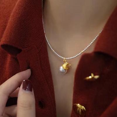 Imitation Pearl Necklace, Women's Autumn and Winter Light Luxury, Niche High-end Sweater Chain, New Popular Item, Girlfriend Gift