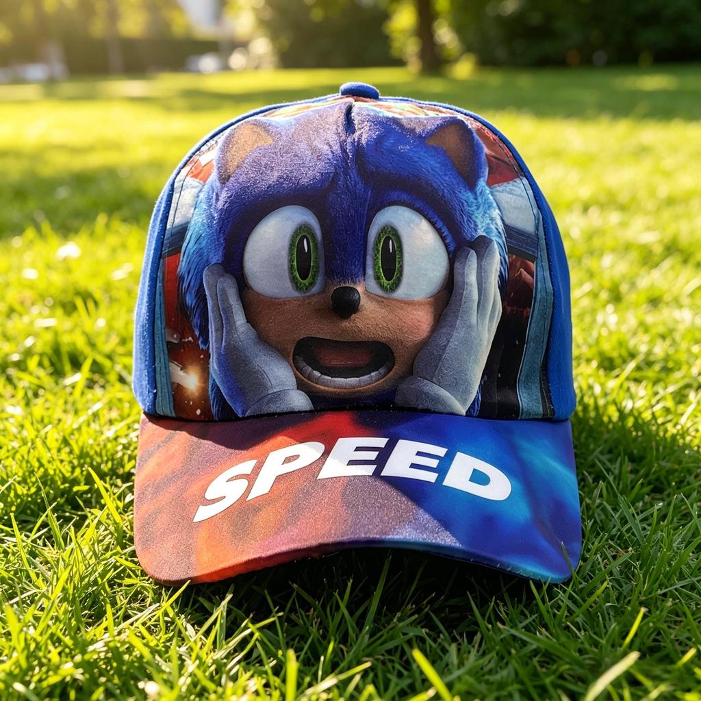 Miniso Sonic The Hedgehog Cartoon Character Hat Children's Boys' and Girls' Baseball Cap Beak Hat
