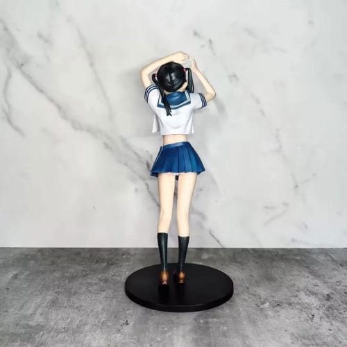 Anime Figure Kantoku Sailor Fukuno Manaka JK Junior High School Service Girl Waifu Figure with Removable Clothes, Cute Double Ponytail Loli Hot Girl S