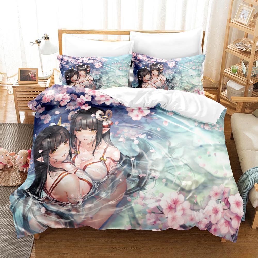 Fashion Game Monster Hunter Hinoa&Minoto Bedding Set Single Twin Full Queen King Size Bed Set Adult Kid Bedroom Duvet cover Sets