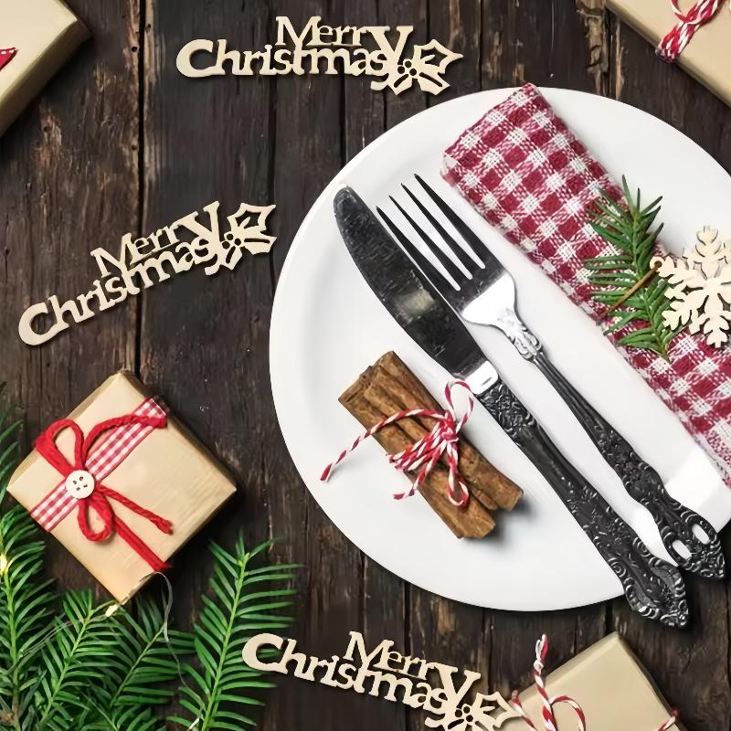 10/20PCS Wooden Merry Christmas Letters DIY Wood Craft Table Christmas Decorations Home Xmas Navidad Natal New Year Party Gifts