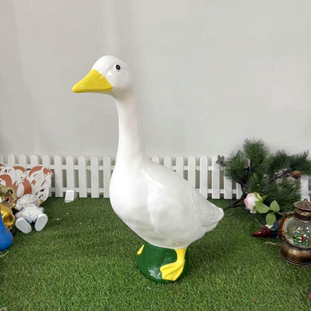 Resin Goose Figurine Lifelike Desktop Ornament Garden Decoration Miniature Sculpture  Office
