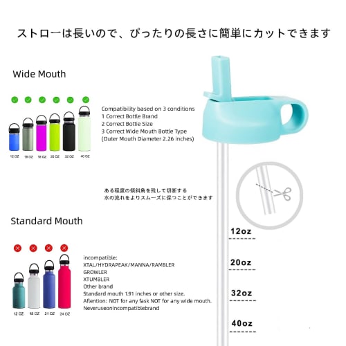 Choose from a wide range of colors! Includes two straws and one cleaning brush. Replacement straw lid for wide-mouth straws. Fits most sports water bo