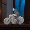 Personalized Spooky Decoration Halloween Skeleton Ornament Resin Motorcycle Figurines Durable Matte Finish