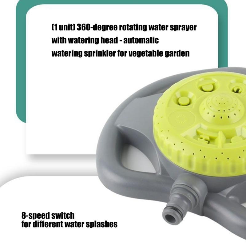 360 Degree Rotating Sprinkler Head With 8 Adjustable Sprayed Patterns For Backyard Flower Bed Garden And Lawn Irrigation
