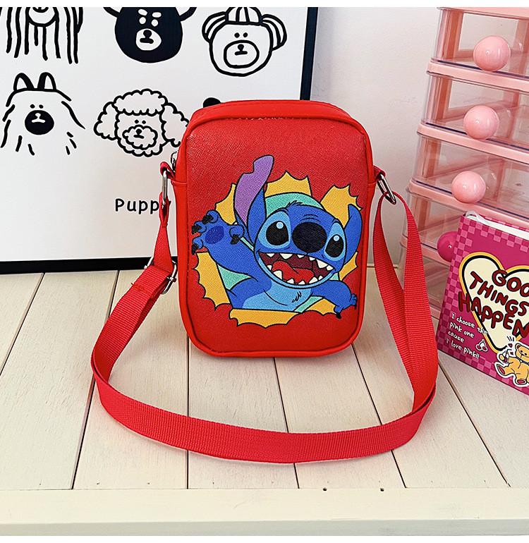 Kids Cartoon Stitch And Kuromi Pu Shoulder Bag For Girls And Boys With Cute Design For Daily Use
