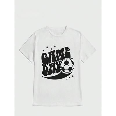 Game Day Soccer Vibes - Men's Cotton T-Shirt Casual Sporty with Digital Soccer Print Ideal for Parties, Outdoor Activities Fitness Machine Washable