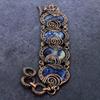 Sodalite Gemstone Handmade Copper Wire Wrap Bracelet 7-8" F4T89