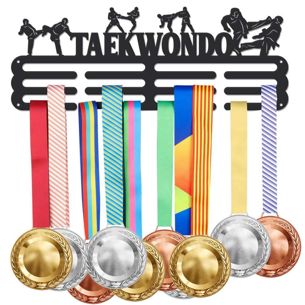 

SUPERDANT Taekwondo Medal Holder Taekwondo Trophy Hanger Rack for Taekwondo and Metal Wall No Holds Over 60 Black Display, Enthusiasts, Wrestling,