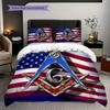 Freedom Faith Unity Bedding (1 * Duvet Cover + 2 * Pillowcase, Without Core) 2D Flat Duvet Cover and Pillowcase Soft and Comfortable Bedding Set