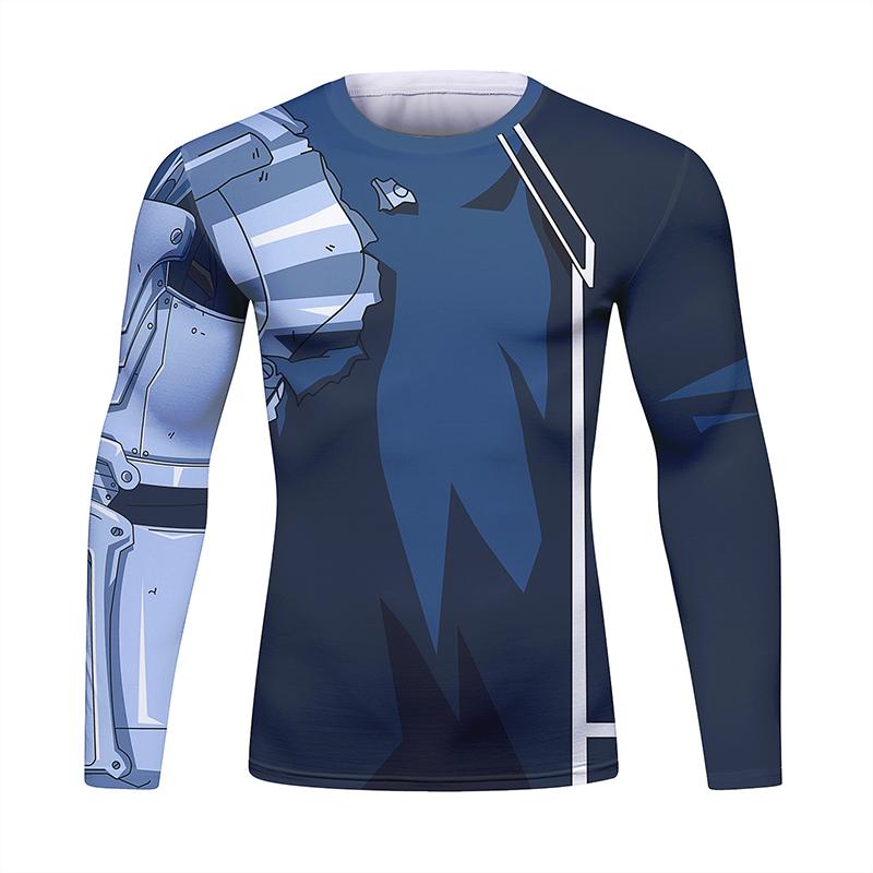 Fight Rashguard Men's Sports T-shirt Tops Fitness Printed Sublimation Boxing MMA Compression Tights Long Sleeve T-Shirts