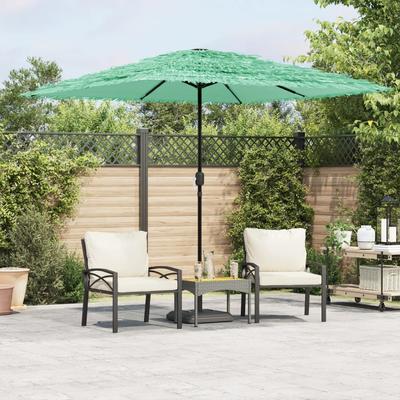 Vidaxl Garden Parasol On Steel Pole, Green, 248X248X248 Cm